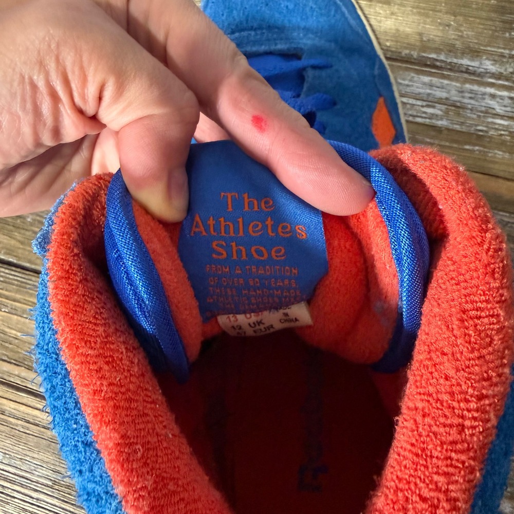 Reebok Retro High Top Sneakers Mens Blue Orange 13 Suede Streetwear Basketball - Picture 9 of 10